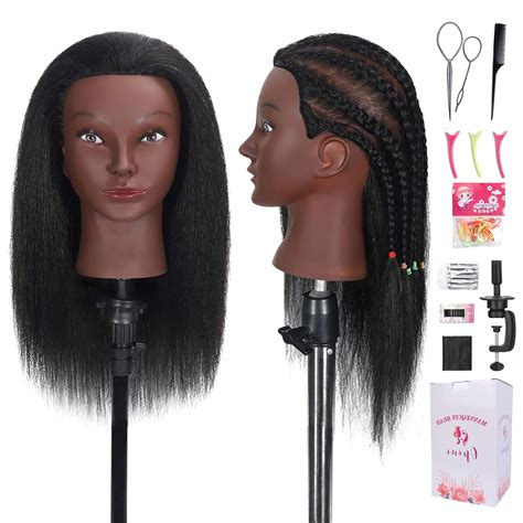 Amazon.com : Opini 16" Mannequin Head Human Hair with 100% Real Hair ...