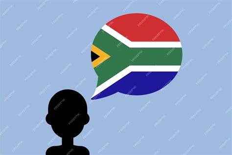 Premium Vector | South Africa flag with speech balloon silhouette man ...