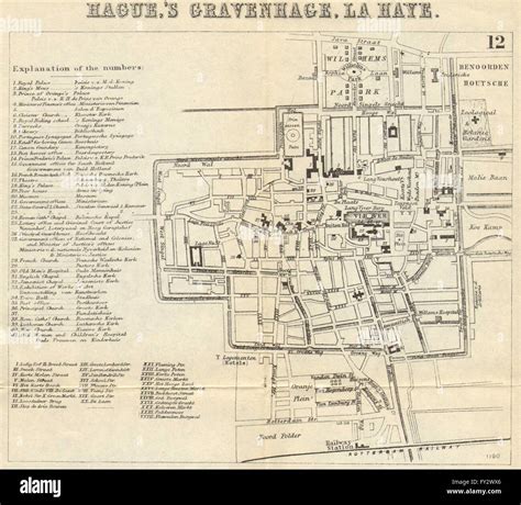 THE HAGUE DEN HAAG 'S-GRAVENHAGE LA HAYE: Town plan. City map. BRADSHAW ...