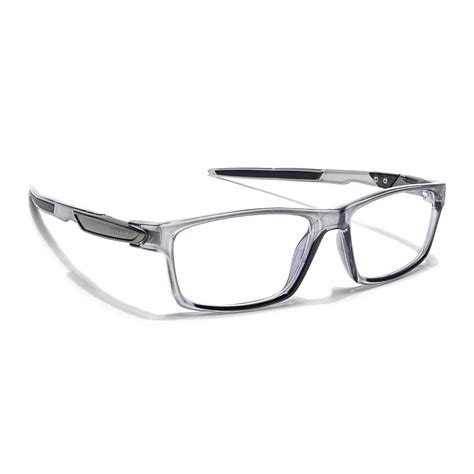 Voyage Striker Grey Rectangle Eyeglasses for Men & Women (52503MG6142 ...