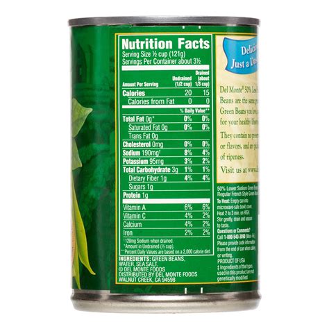 Canned Green Beans Calories And Carbs at Crystal Blackwell blog