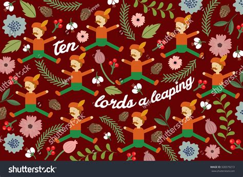 Tenth Day Christmas Twelve Days Christmas Stock Vector (Royalty Free ...