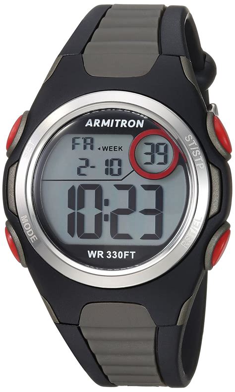 Buy Armitron Sport Unisex 45/7076BOG Red Accented Digital Chronograph ...