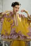 Buy Yellow Silk, Modal, Satin Chanel Botanical Print Tunic And Dhoti ...