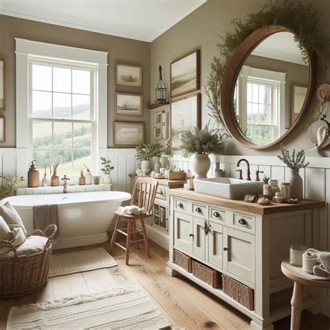 Farmhouse Bathroom in 2025 | Bathroom farmhouse style, Cottage bathroom ...