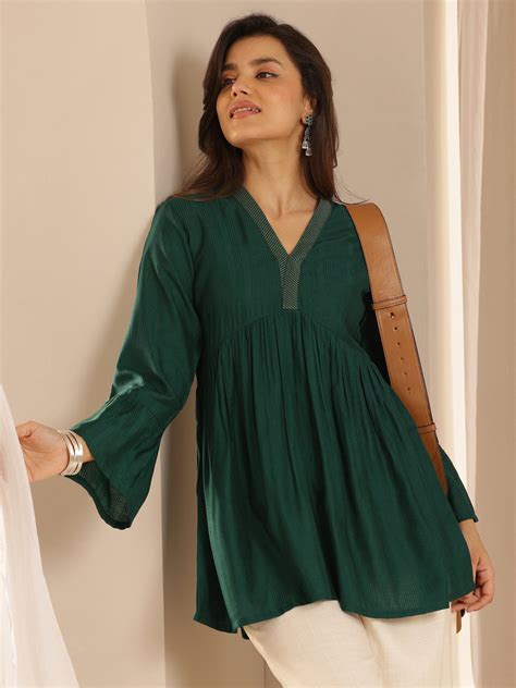 Buy Women's Green Kurtis Online In India Only on Libas.