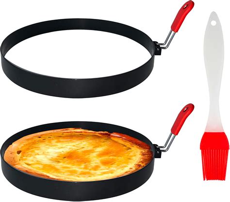 Amazon.com: Egg Pancake Rings Mold, 2 Pack 6" Round Pancake Shaper Egg ...