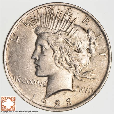 Choice - High Grade - 1923 Peace Silver Dollar -- 90% Silver | Property ...