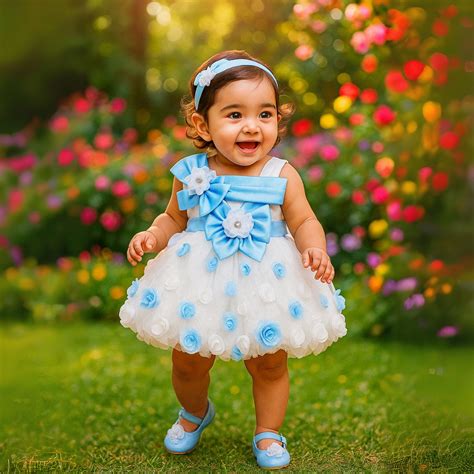 Buy Sky Blue Floral Frock for Girls – Mumkins