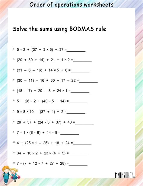 Order of Operations Math Worksheets - Worksheets Library