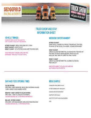 Fillable Online sedgefield-racecourse co J6120 SDF Truck Show A4 ...