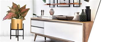 ecofynd Centuria Mid Century Metal Plant Pot Set | Indoor Round Planter ...