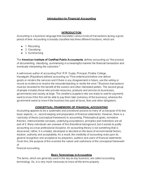 Introduction to Financial Accounting - Introduction to Financial Accounting INTRODUCTION ...