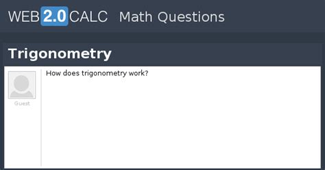 View question - Trigonometry