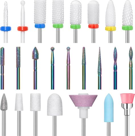 Amazon.com: HEBECA 12pcs Nail Drill Bits Set for Manicure Pedicure, 3/ ...