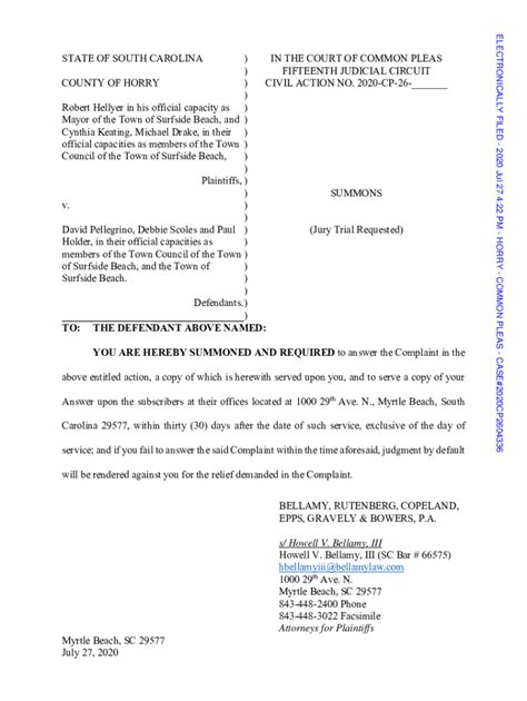 Fillable Online Robert Hellyer in his official capacity as ) Fax Email ...