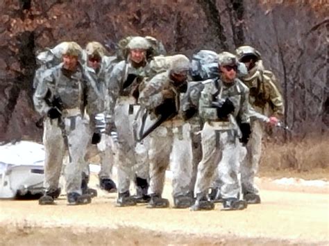 Fort McCoy Cold-Weather Operations Course students practice ahkio sled ...