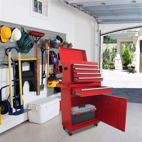 Buy 5-Drawer Rolling Tool Chest, Tool Storage Cabinet with Wheels and ...