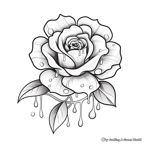 Realistic Rose Coloring Pages - Free & Printable! | Rose coloring pages ...