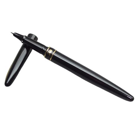 Crocodile Slim Black Color Body With Gold Trim Fine Nib With 2 Stones ...