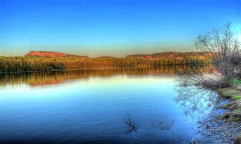 Dusk on the river at Lake Nipigon, Ontario, Canada image - Free stock ...