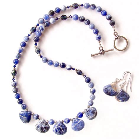 Bobbi: Navy Blue Necklace Set - Earth and Moon Design