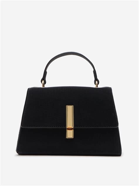 Buy Westside Black Reptilian Design Sling Bag from Westside