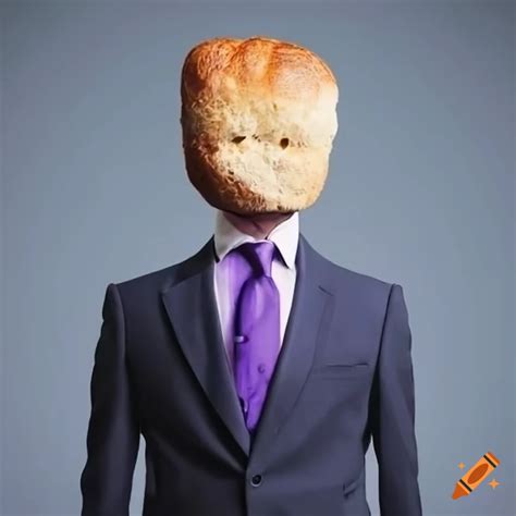 Surreal art of a man with a bread head on Craiyon