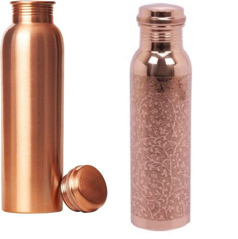 Rudra Exports Pure Copper Water Bottle 1000 ML for Yoga, Sports, Gym,