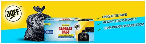 JOFF Premium Garbage Bags - Small (43cmx51cm, 1 Roll, 30 Bags, Black ...