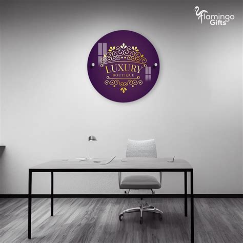 Business Acrylic Logo For Reception Custom Logo Printing in UV ...