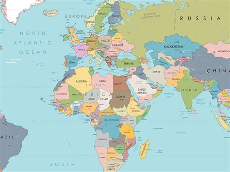 World Map Of Africa And Europe North And South America, Europe,