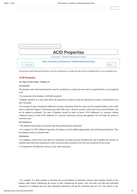 ACID Properties - Transactions - Database Management System - Database ...