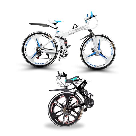 Quesec BMV 26" Foldable Mountain Bike - 21 Speed, Dual Disc Brakes