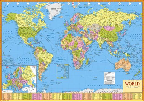 World Political Map 140 Cm X 100 Cm Laminated Extra | Desertcart Ireland