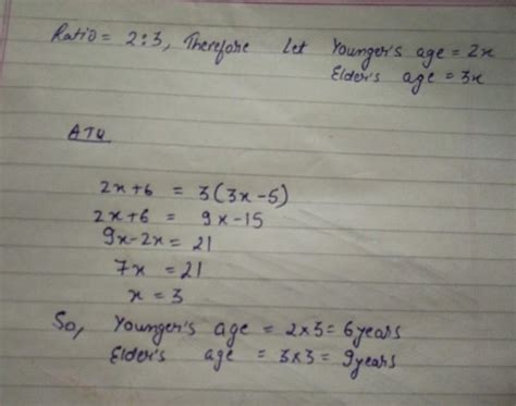 athe ages of younger brother and elder brother are in the ratio 2:3. if ...