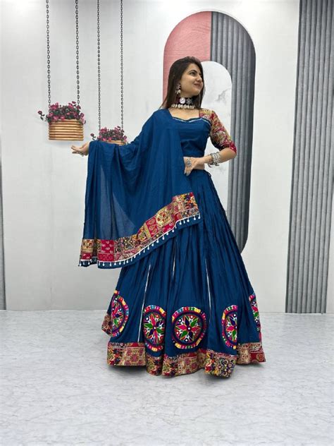 Divira Dandiya Navy Blue Kutchi Patchwork Lehenga Set – Glimra Shop