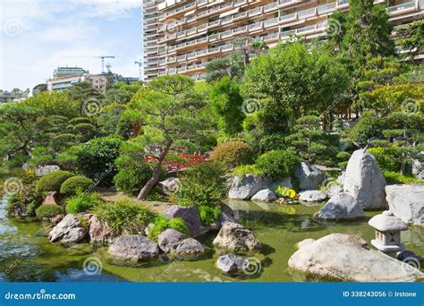 Jardin Japonais, Japanese Garden the Municipal Park on the Avenue Princess Grace. Designed by ...
