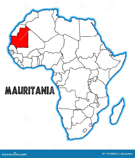 Mauritania Africa Map stock vector. Illustration of island - 112748624