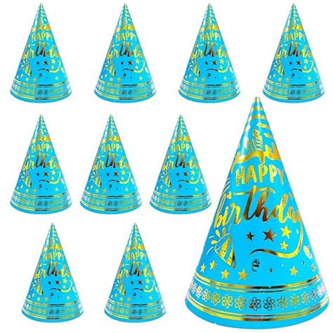 Buy Party Propz Birthday Caps for Kids – 10 Pcs, Blue Colour Birthday ...