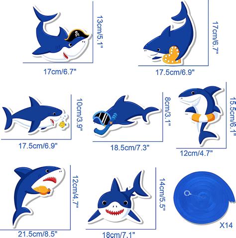 Buy HOWAF Shark Party Supplies 30 Pieces Shark Hanging Swirls Kids ...