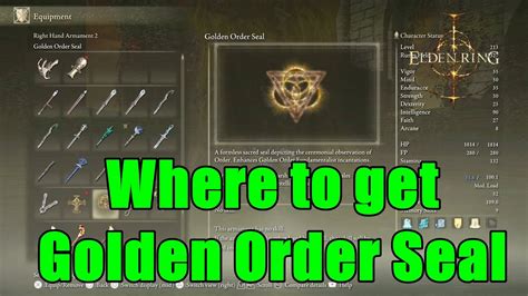 Elden Ring Where to get Golden Order Seal - Best Sacred Seal Weapon ...