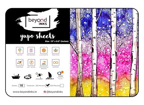 BeyondInks Yupo Alcohol Ink Paper A4 150 micron (10) : Amazon.in ...