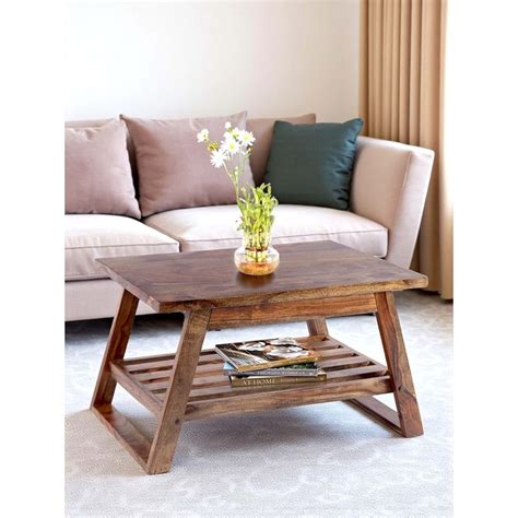 Buy Ikiriya Alison Sheesham Wood Coffee Table in Teak Finish (1 Year ...