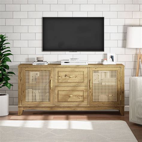 Buy 60" Classic Wood TV Stand for TVs up to 65" with Drawer Yellow ...