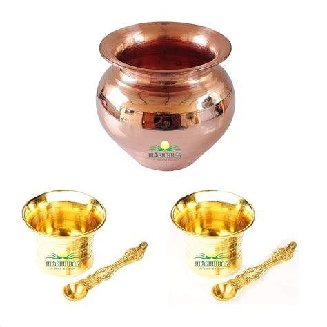 Himshikhar | Green World Pooja Samagri | Combo of Lota/Kalash (Copper ...