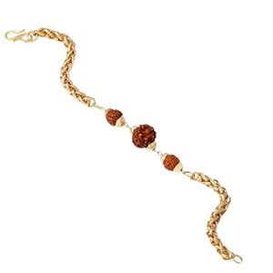 Buy Inites Stylish And Spiritual Golden Color Adjustable Brown Beads ...