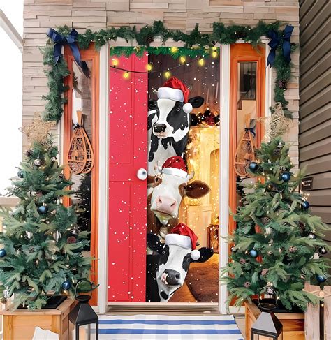 Animal Door Cover Cute Pet Christmas Door Covers Pet Decorations ...