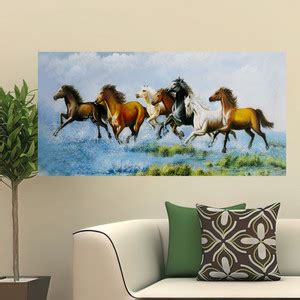 lucky seven horses running at sunrise ll 7 horse vastu poster in vinyl ...