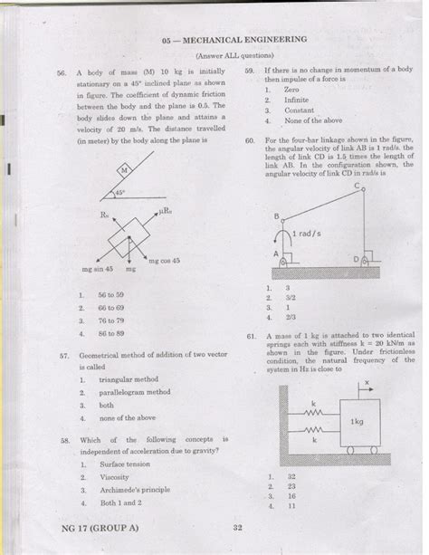 Tancet 2017 Question Paper for Mechanical Engineering - Studocu
